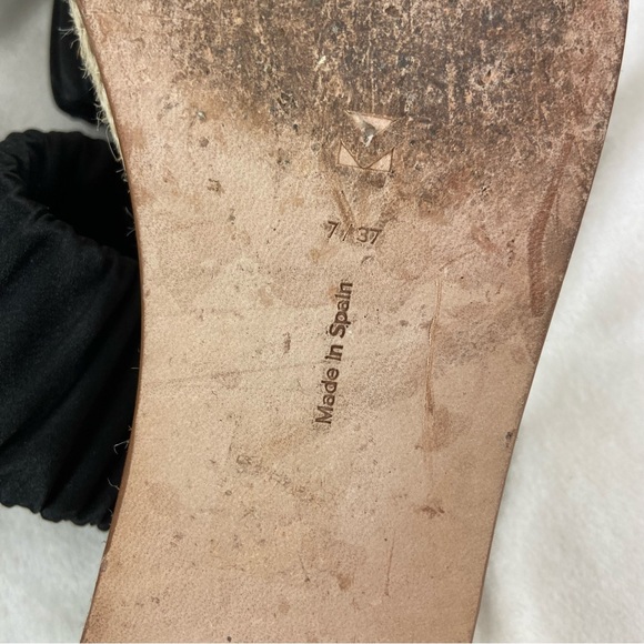 Mercedes Castillo black Satin scrunch Espadrilles platform sandals. Size 7 - Picture 7 of 10